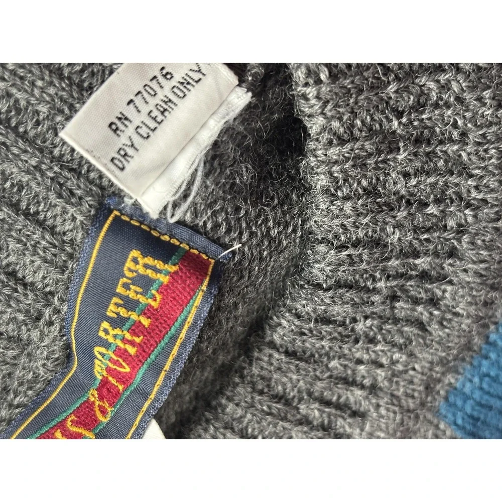 Vintage Morris & Porter Sweater Mens Medium Multicolor Argyle Wool Crewneck 80s